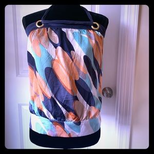 Arden B Bright Multicolored Silk Top